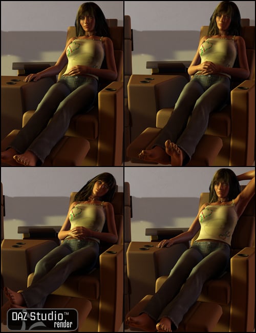 Media Room Poses Media Room Poses by: Digiport, 3D Models by Daz 3D