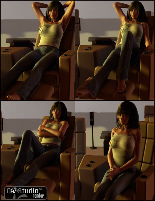 Media Room Poses by: Digiport, 3D Models by Daz 3D
