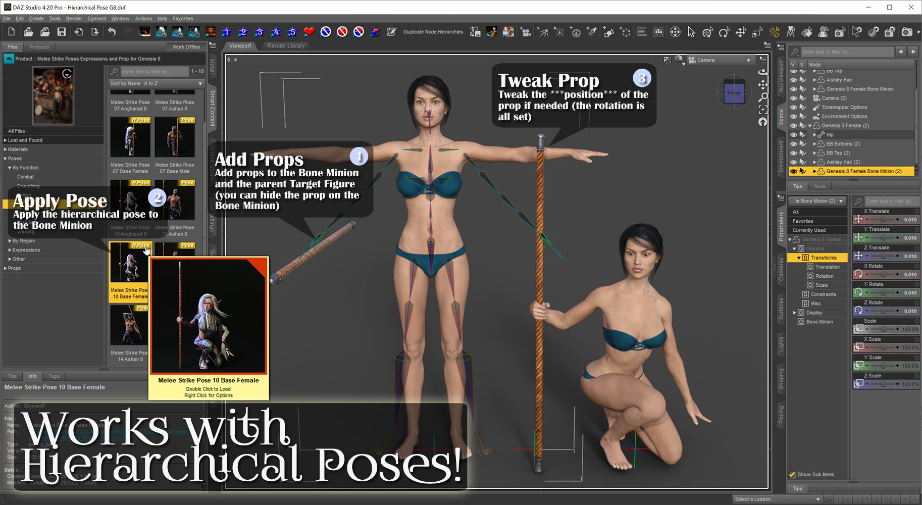 Bone Minion for Genesis 8 and 8.1 Poses for Generation 4 Bone Minion for Genesis 8 and 8.1 Poses for Generation 4 by: RiverSoft Art, 3D Models by Daz 3D