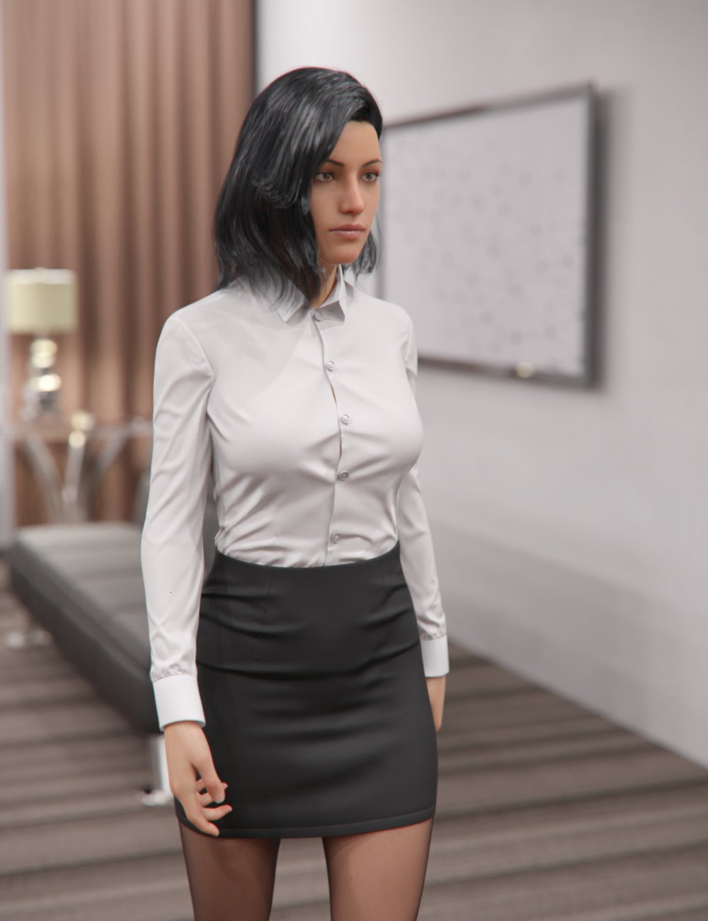 dForce Office Lady Suit for Genesis 8 and 8.1 Females by: Jason Fang, 3D Models by Daz 3D