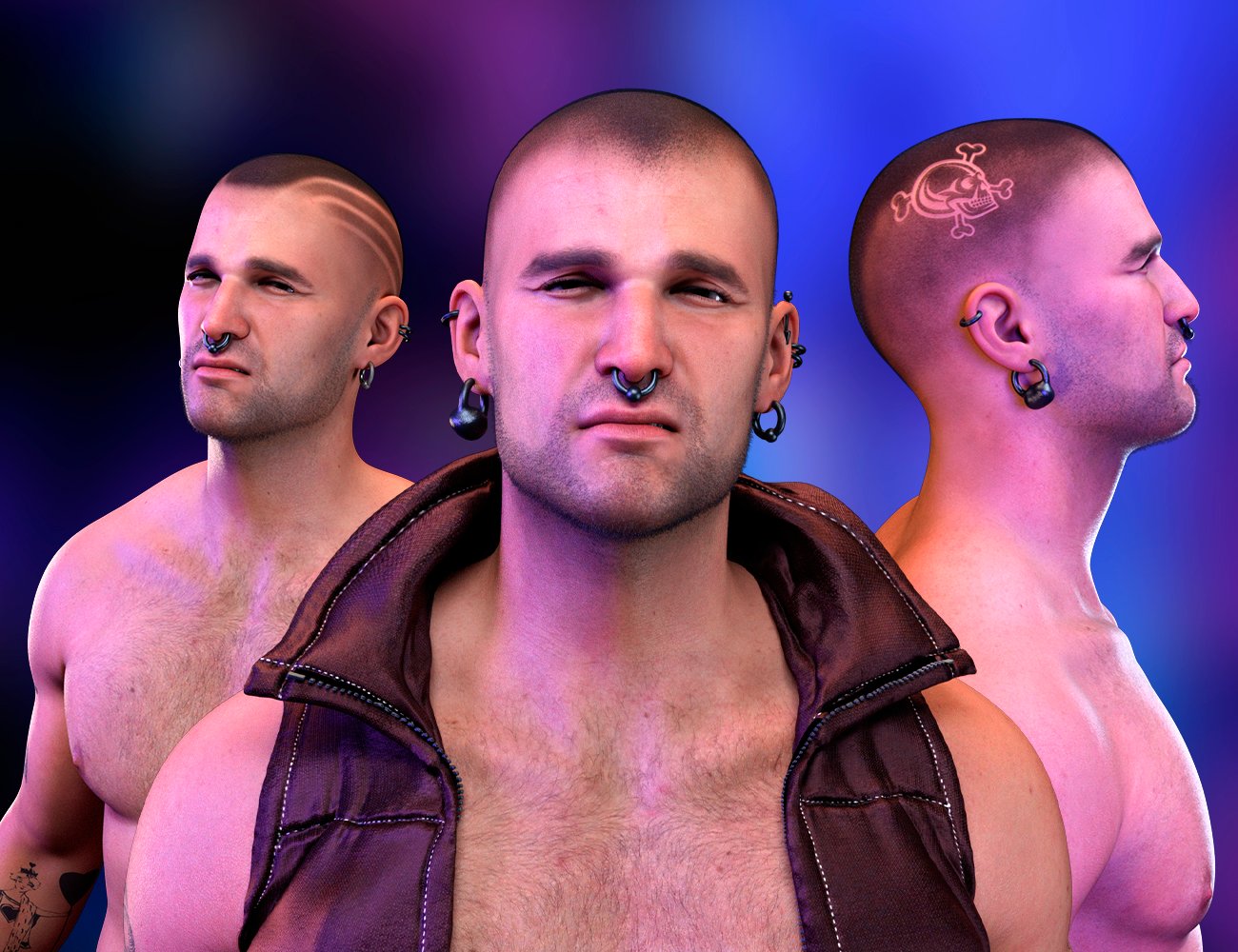 M3DMatt Crest Hair and Piercings Set for Genesis 8 and 8.1 Males M3DMatt Crest Hair and Piercings Set for Genesis 8 and 8.1 Males by: Matari3D, 3D Models by Daz 3D