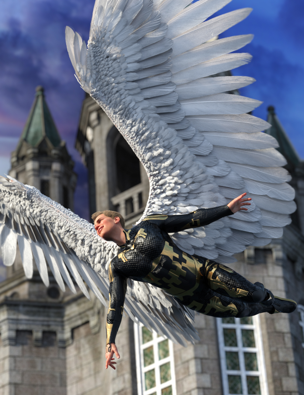 Metatron Hierarchical Poses for Genesis 8.1 Male and Avija Wings by: Ensary, 3D Models by Daz 3D