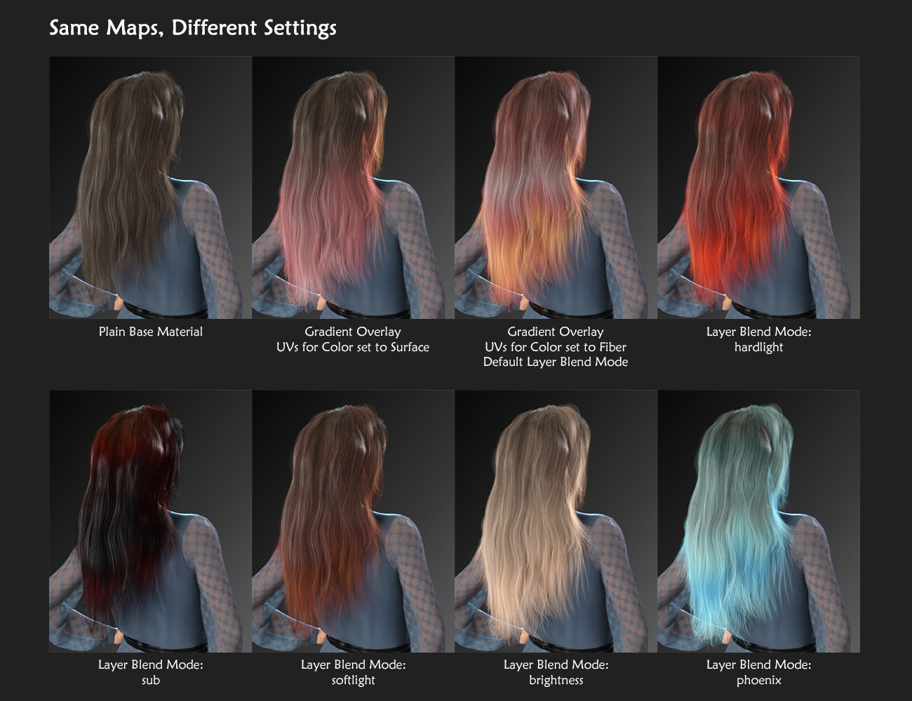 Layered Strand-Based Hair Shader and Merchant Resource by: esha, 3D Models by Daz 3D