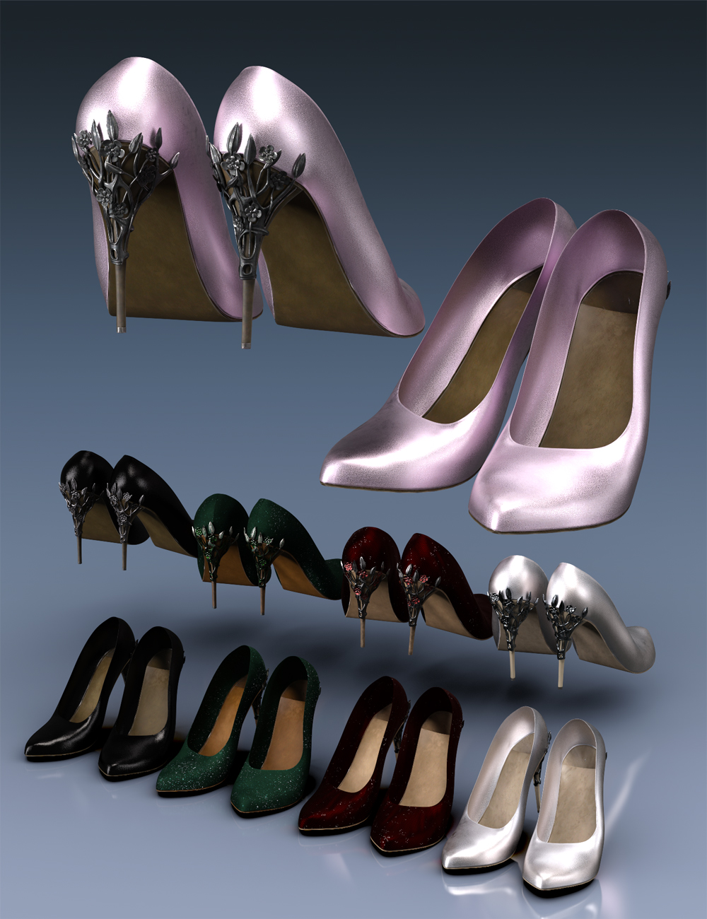 Wishful Princess Shoes for Genesis 8 and 8.1 Females by: Barbara BrundonUmblefugly, 3D Models by Daz 3D