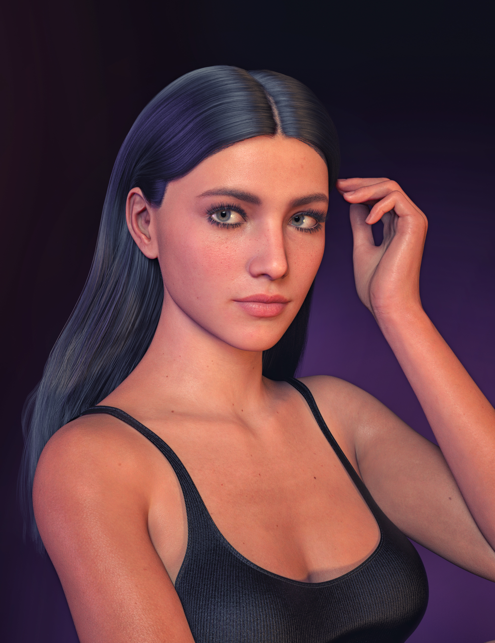 FE K Medium Hair for Genesis 8 Females by: FeSoul, 3D Models by Daz 3D