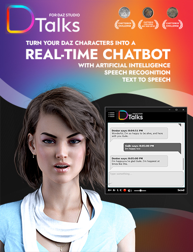 D-Talks! - Realtime Talking Chatbot for Daz Characters by: NextOS, 3D Models by Daz 3D