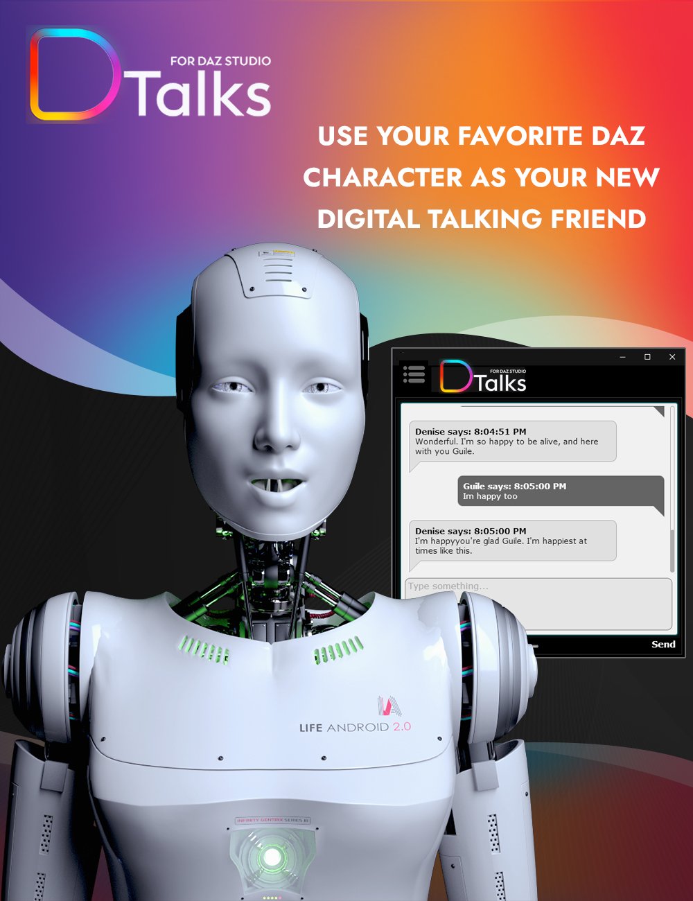 D-Talks! - Realtime Talking Chatbot for Daz Characters by: NextOS, 3D Models by Daz 3D