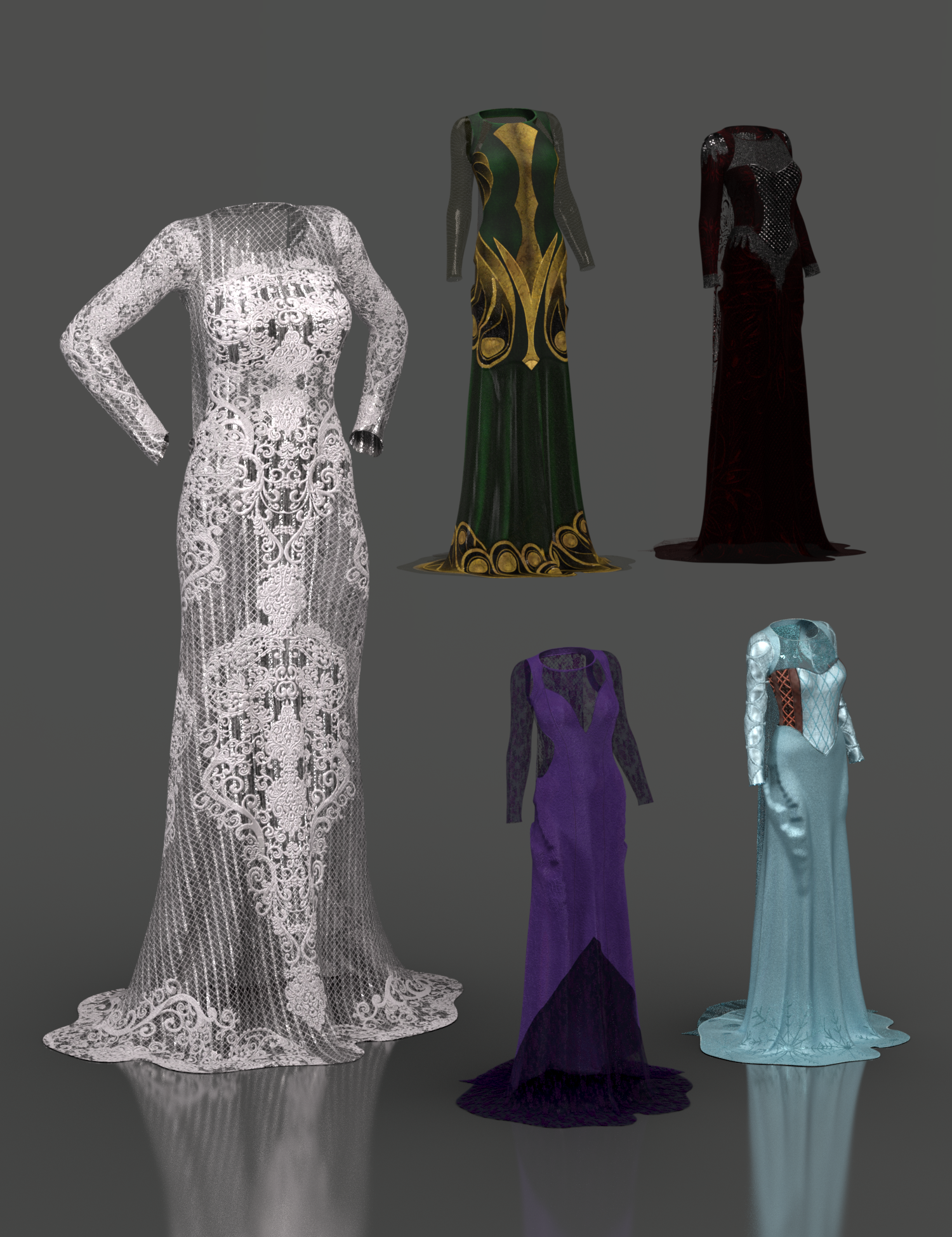 dForce Queens Wrath Dress for Genesis 8 and 8.1 Females by: Barbara BrundonUmblefugly, 3D Models by Daz 3D