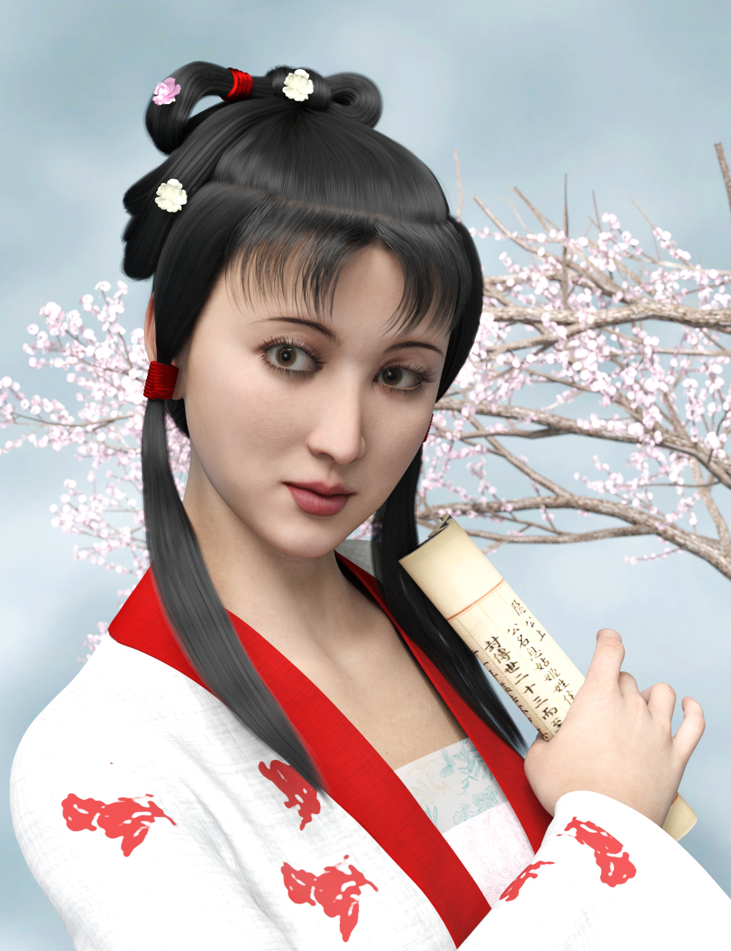 MK Lin Bun Hair for Genesis 8 and 8.1 Females by: wsmonkeyking, 3D Models by Daz 3D
