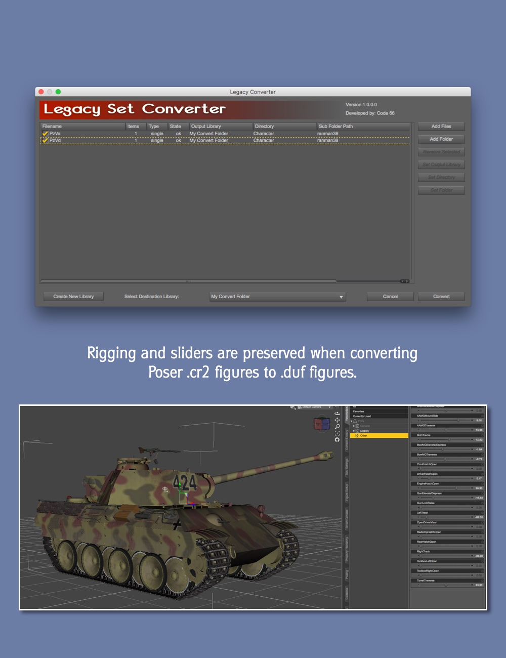 Legacy Set Converter by: Code 66, 3D Models by Daz 3D