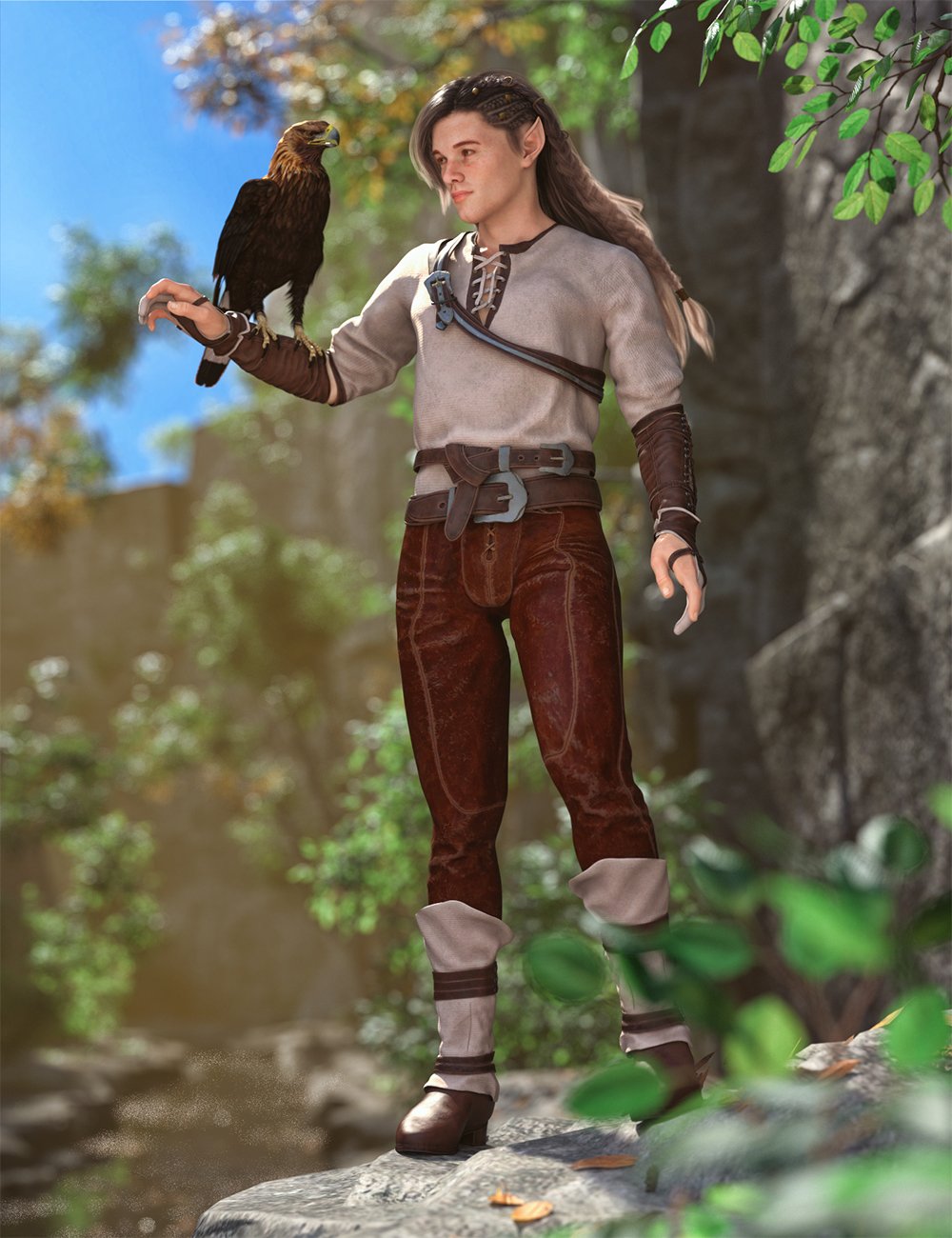 Rogue Elf Outfit for Genesis 8 and 8.1 Males by: Barbara BrundonUmblefugly, 3D Models by Daz 3D