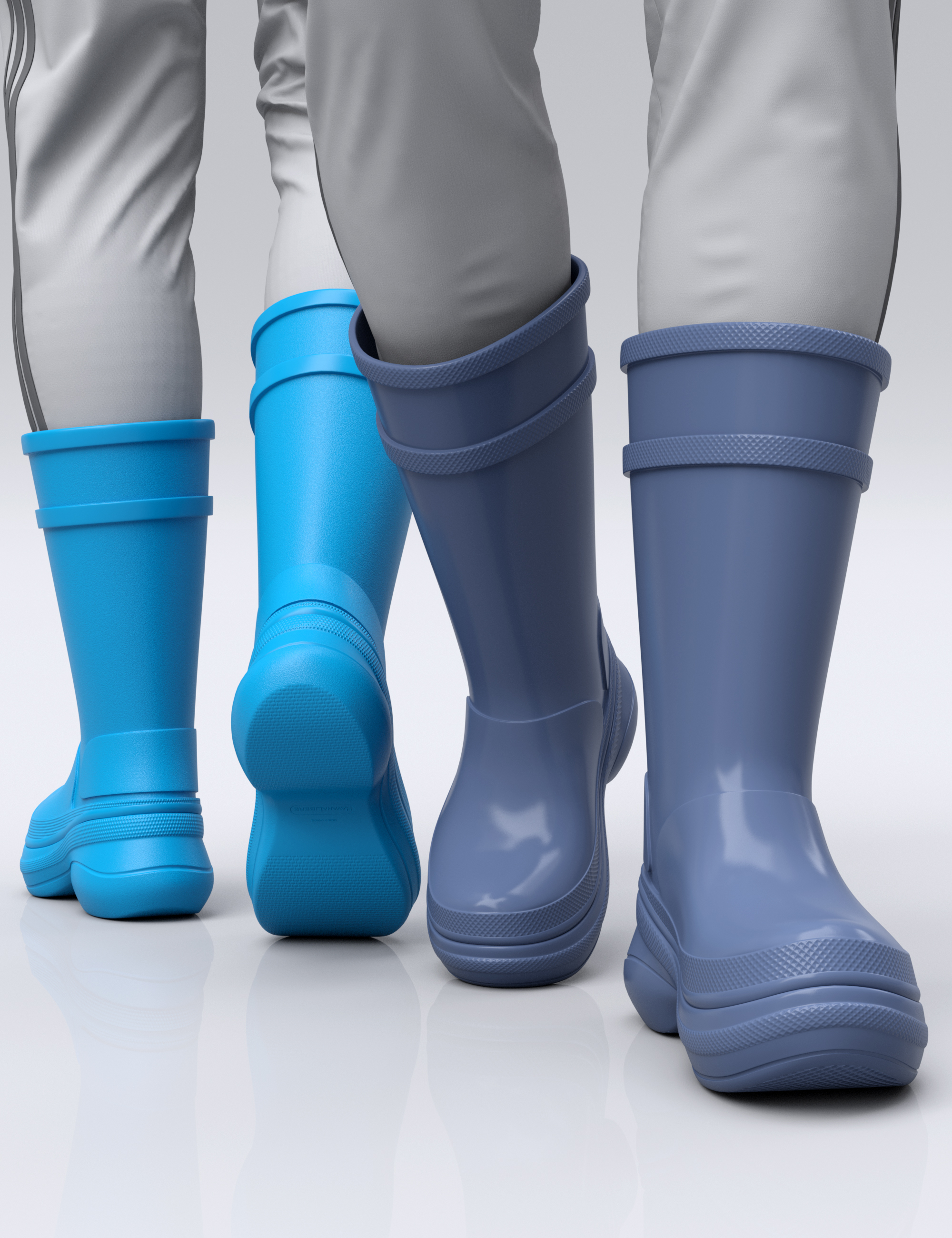 HL Rubber Boots for Genesis 8 and 8.1 Males by: Havanalibere, 3D Models by Daz 3D