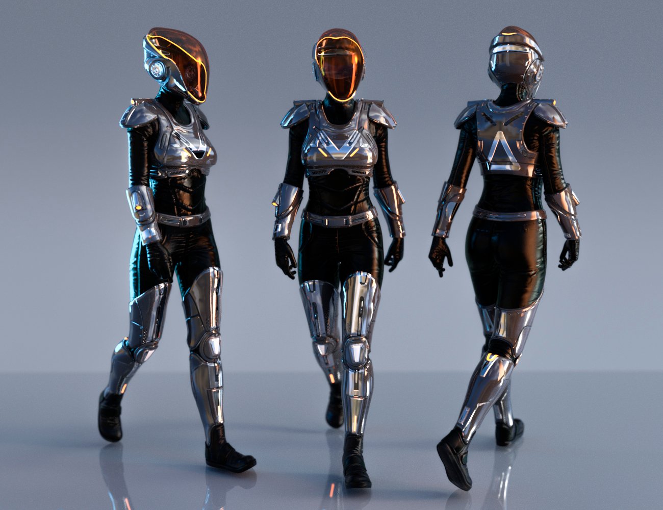 Sci-fi Guard Outfit For Genesis 8 And 8.1 Female 