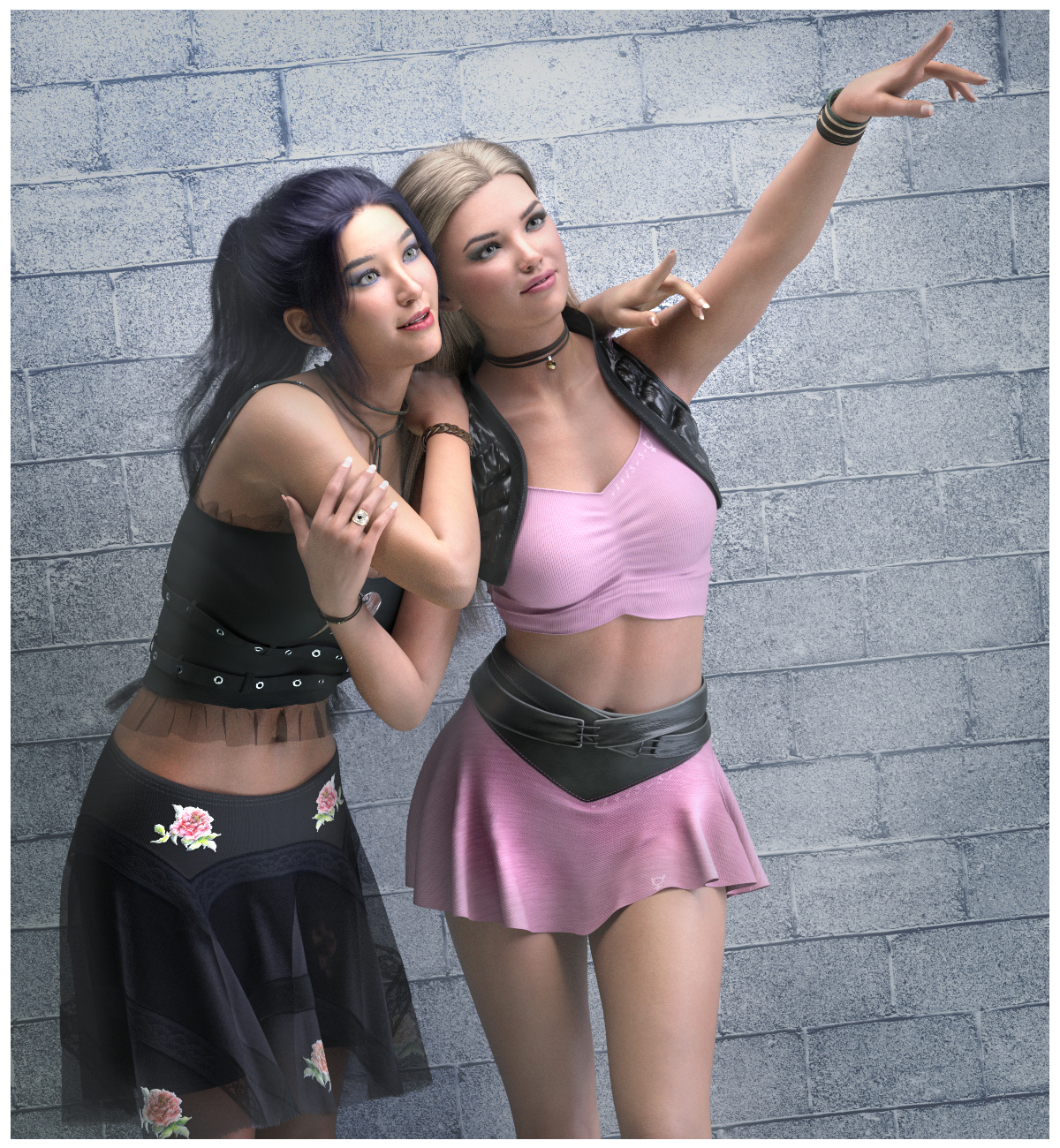 V Forever Best Friends Poses and Props for Genesis 8 and 8.1 Female by: Valery3D, 3D Models by Daz 3D