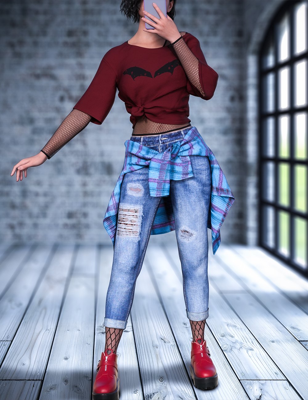 dForce Grunge Fashion Outfit for Genesis 9 dForce Grunge Fashion Outfit for Genesis 9 by: fefecoolyellow, 3D Models by Daz 3D