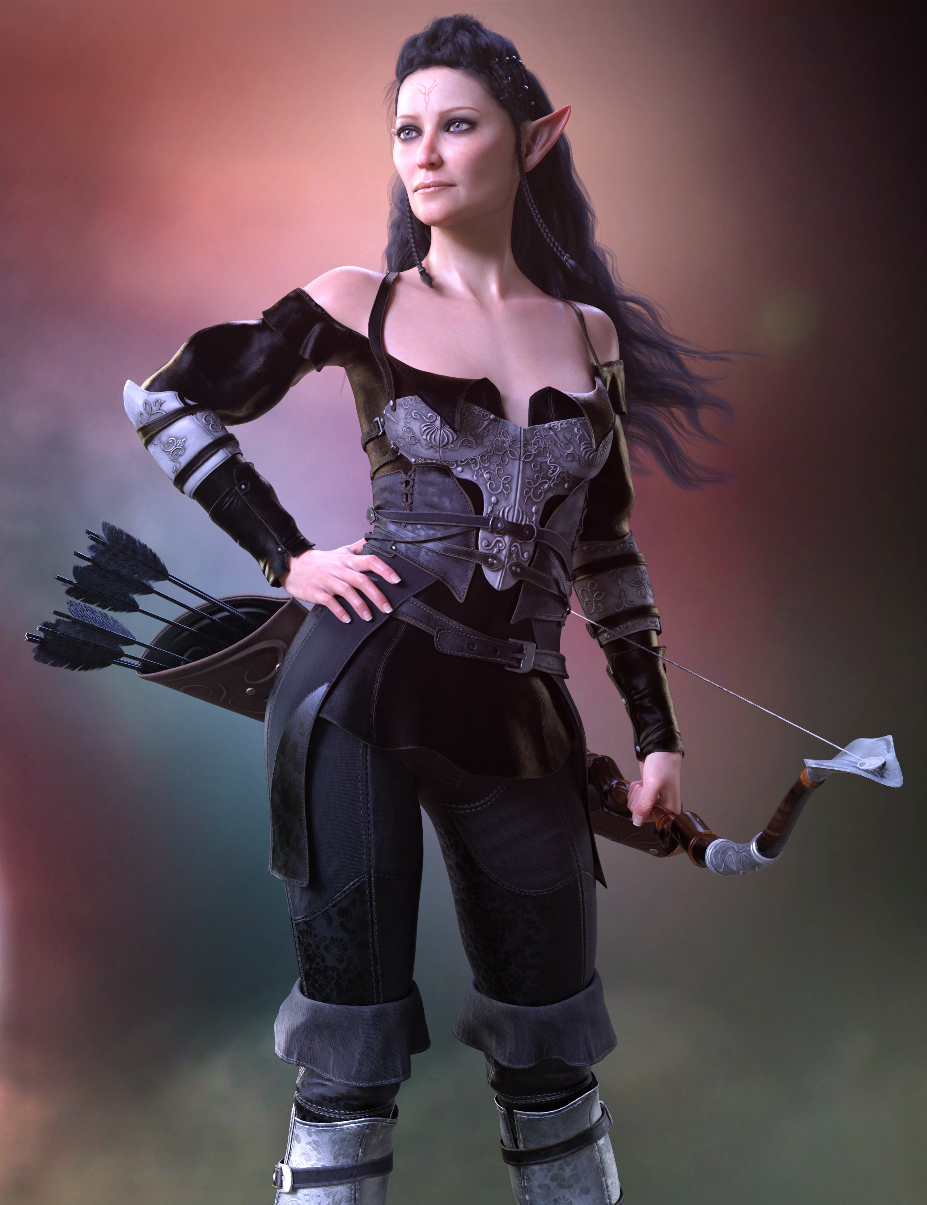 Elf Ranger Outfit for Genesis 8 and 8.1 Females by: Barbara BrundonUmblefugly, 3D Models by Daz 3D