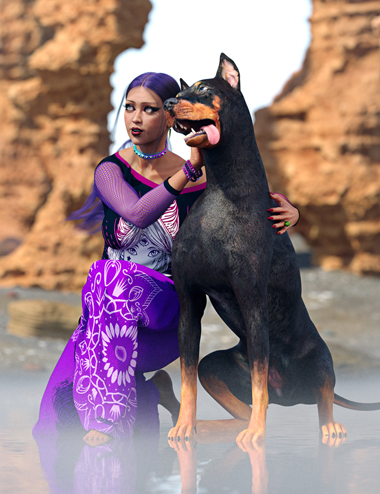 SBibb Loyal Companion Poses for Daz Dog 8 and Genesis 8 and 8.1 by: SBibb, 3D Models by Daz 3D