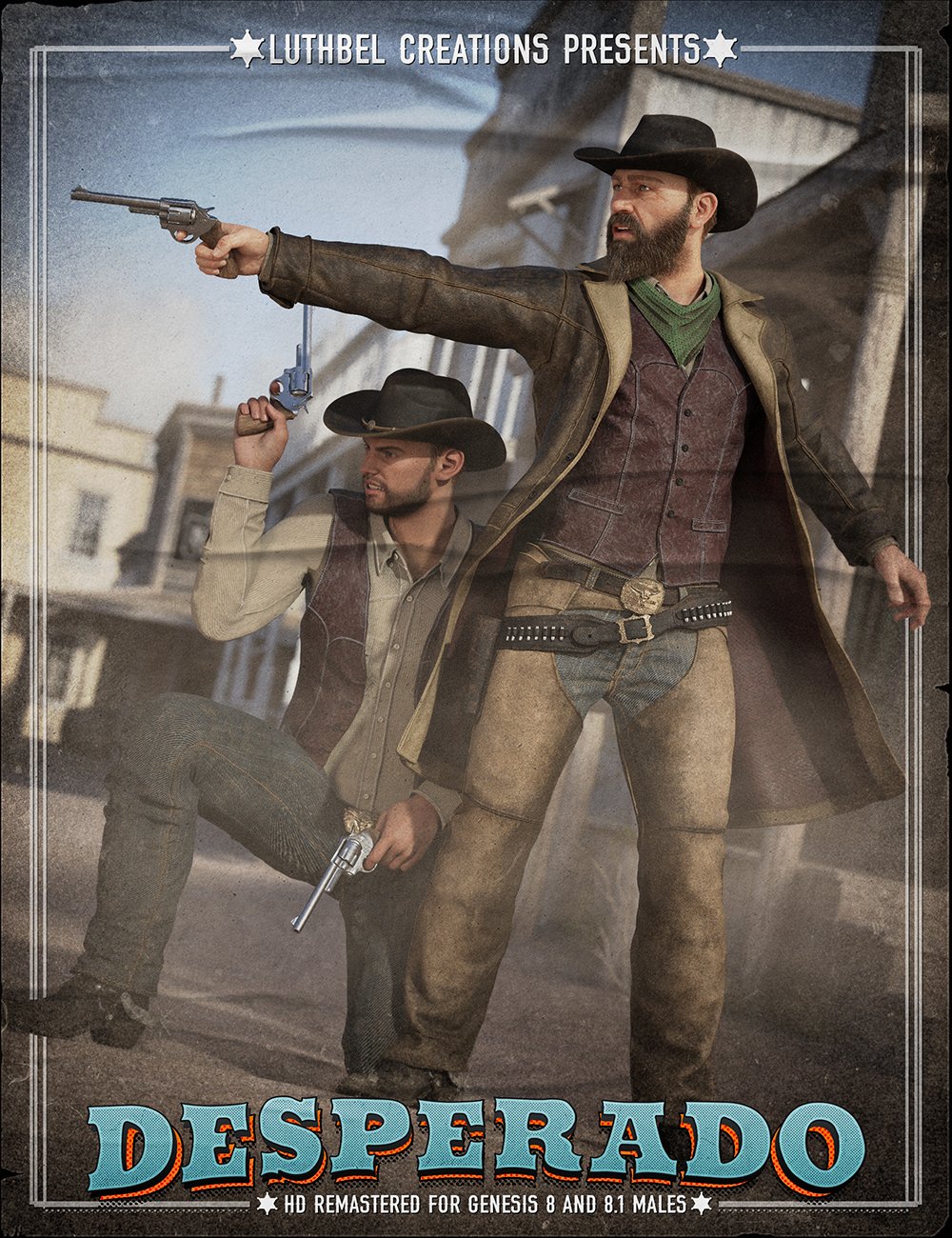 Desperado HD Remastered for Genesis 8 and 8.1 Males by: Luthbel, 3D Models by Daz 3D
