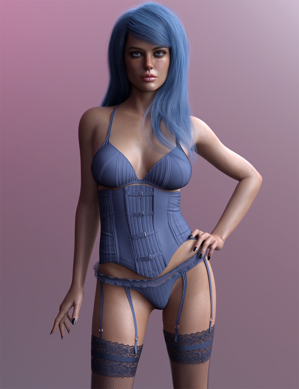 X Fashion Leather Lingerie Set for Genesis and 8.1 Females | Daz 3D