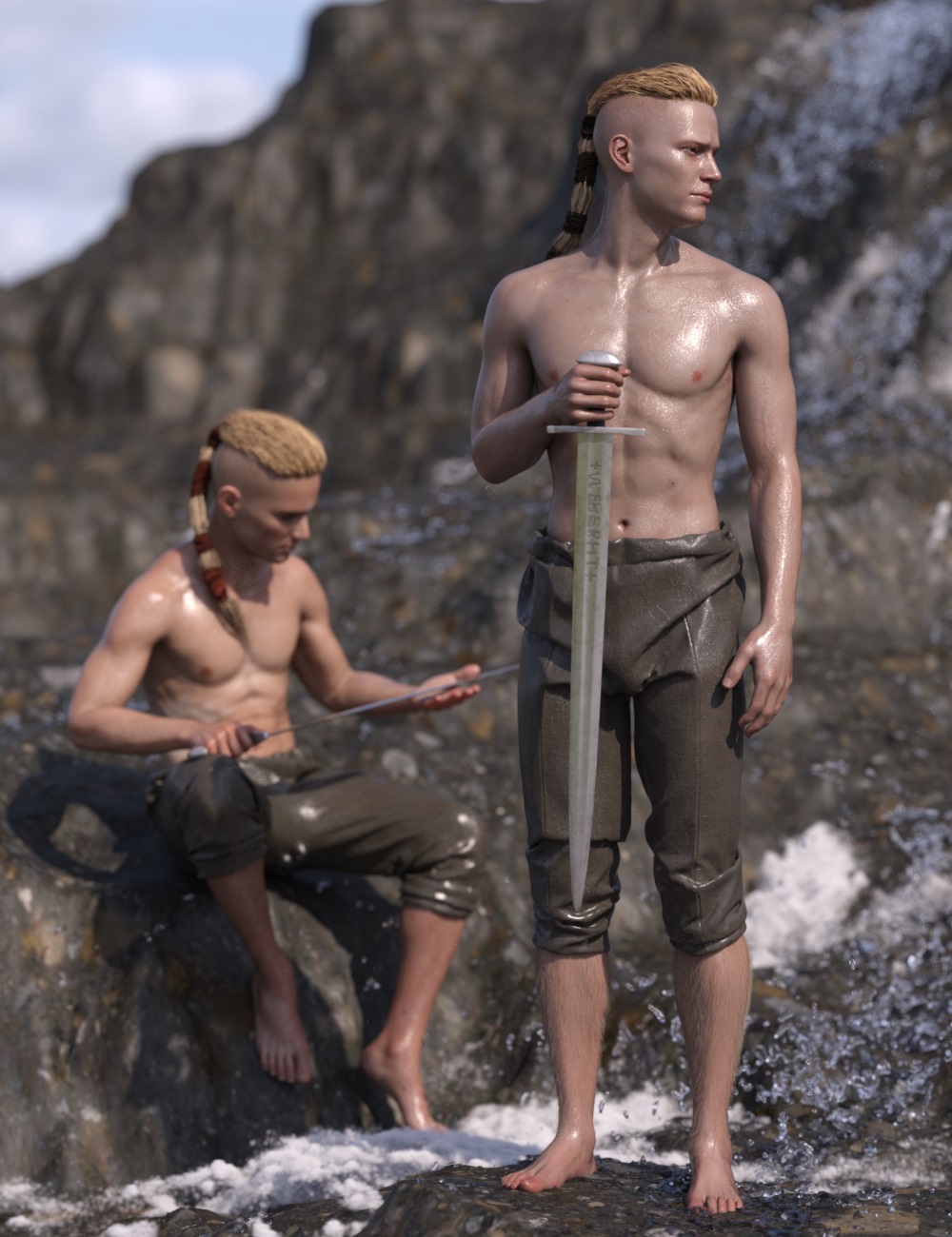 Viking Sword and Sword Poses for Genesis 8 and 9