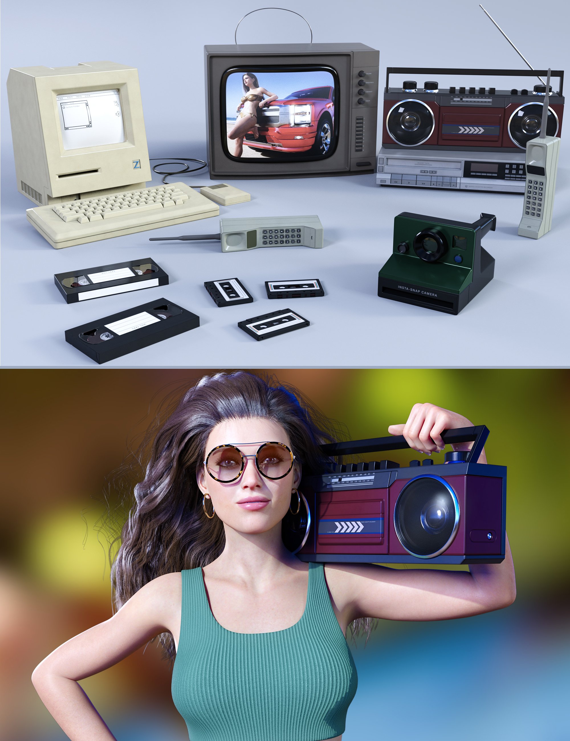 Z 80s Gadgets by: Zeddicuss, 3D Models by Daz 3D