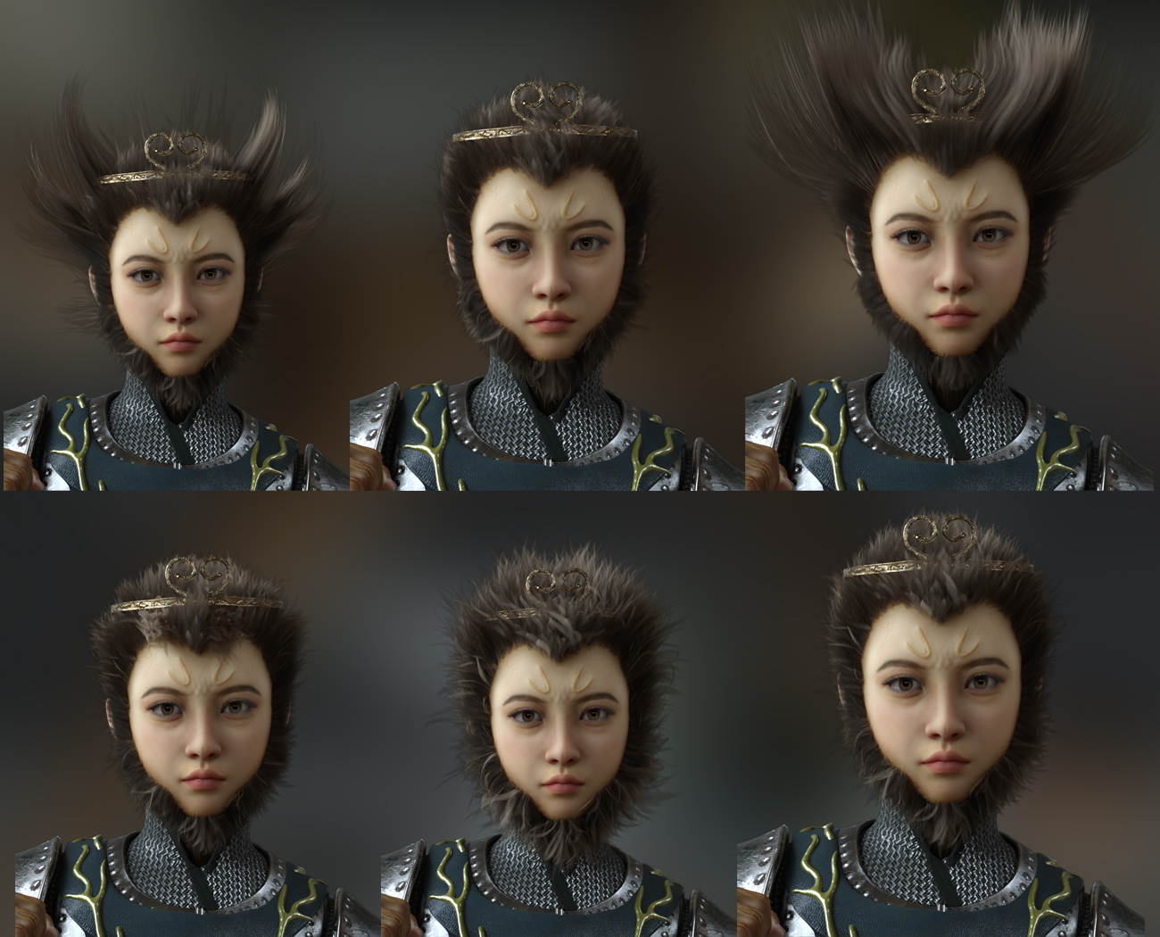 Vo Monkey Sister HD Hair for Genesis 8.1 Female by: VOOTW, 3D Models by Daz 3D