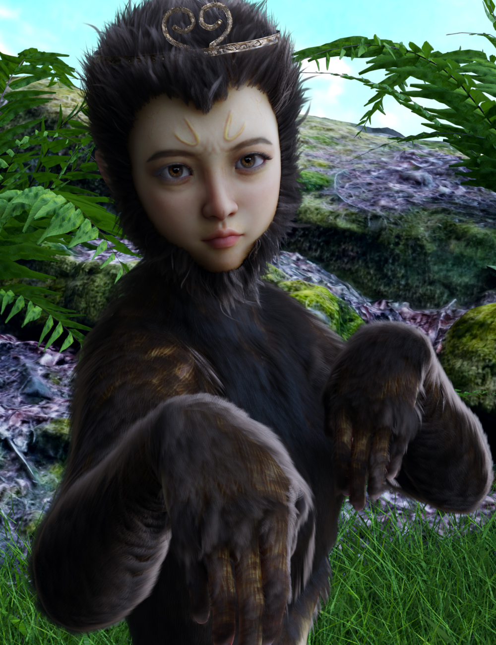 Vo Monkey Sister HD Hair for Genesis 8.1 Female Vo Monkey Sister HD Hair for Genesis 8.1 Female by: VOOTW, 3D Models by Daz 3D
