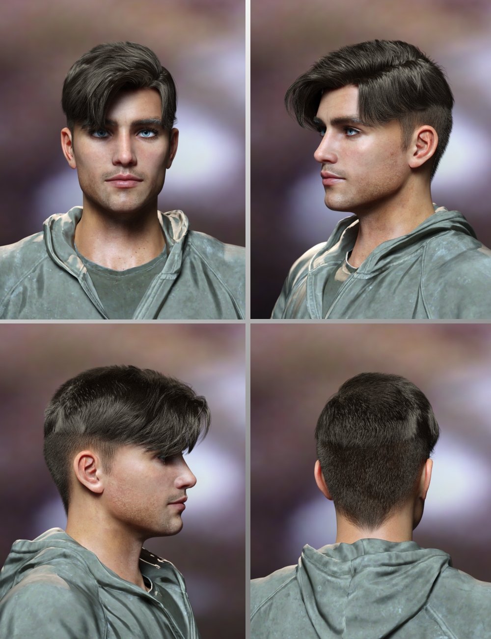 Vekko University Hair for Genesis 9 and Genesis 8 Males by: Neftis3D, 3D Models by Daz 3D
