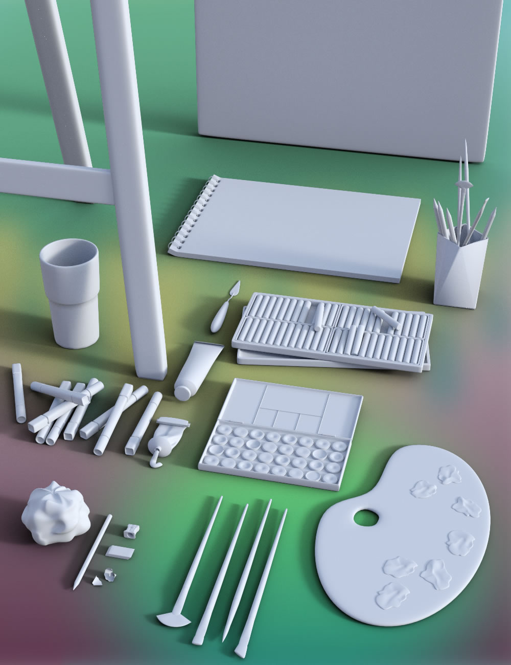 Hobby Props Art Supplies Hobby Props Art Supplies by: SilvaAnt3d, 3D Models by Daz 3D