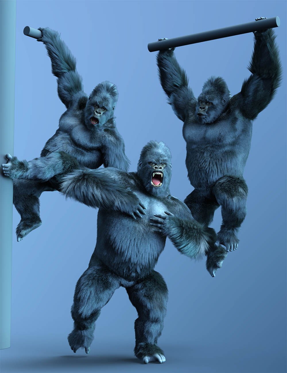 CDI Poses for Gorilla 8 by: Capsces Digital Ink, 3D Models by Daz 3D