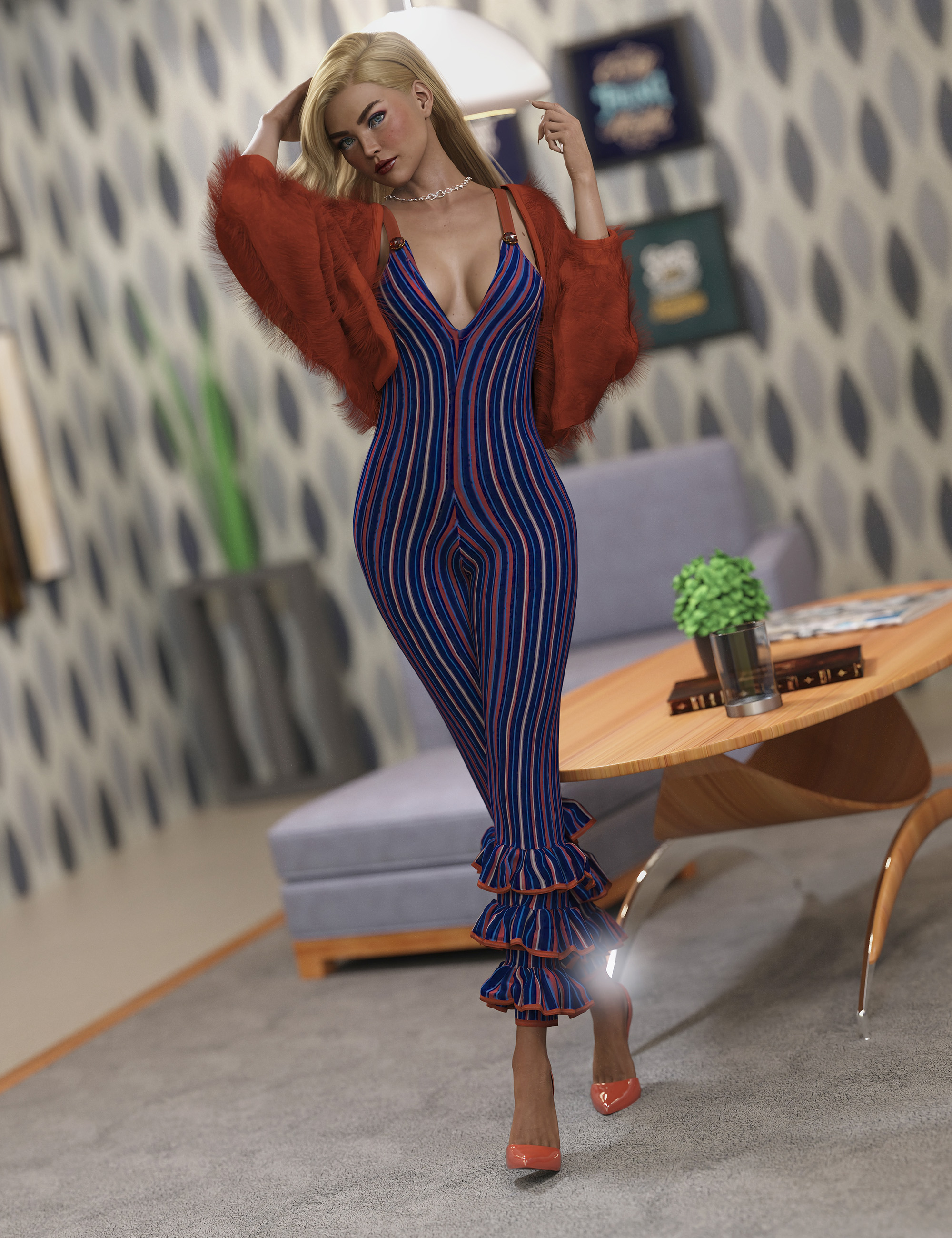 dForce Berry Outfit for Genesis 8 and 8.1 Females by: Nelmi, 3D Models by Daz 3D