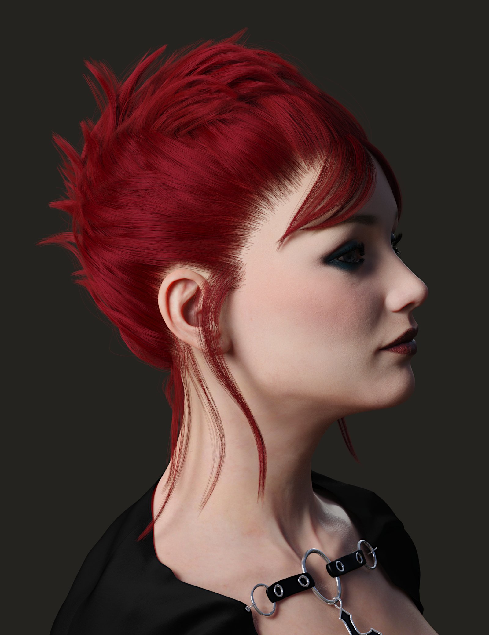 Messy Goth Updo for Genesis 8 and 8.1 Females by: Toyen, 3D Models by Daz 3D