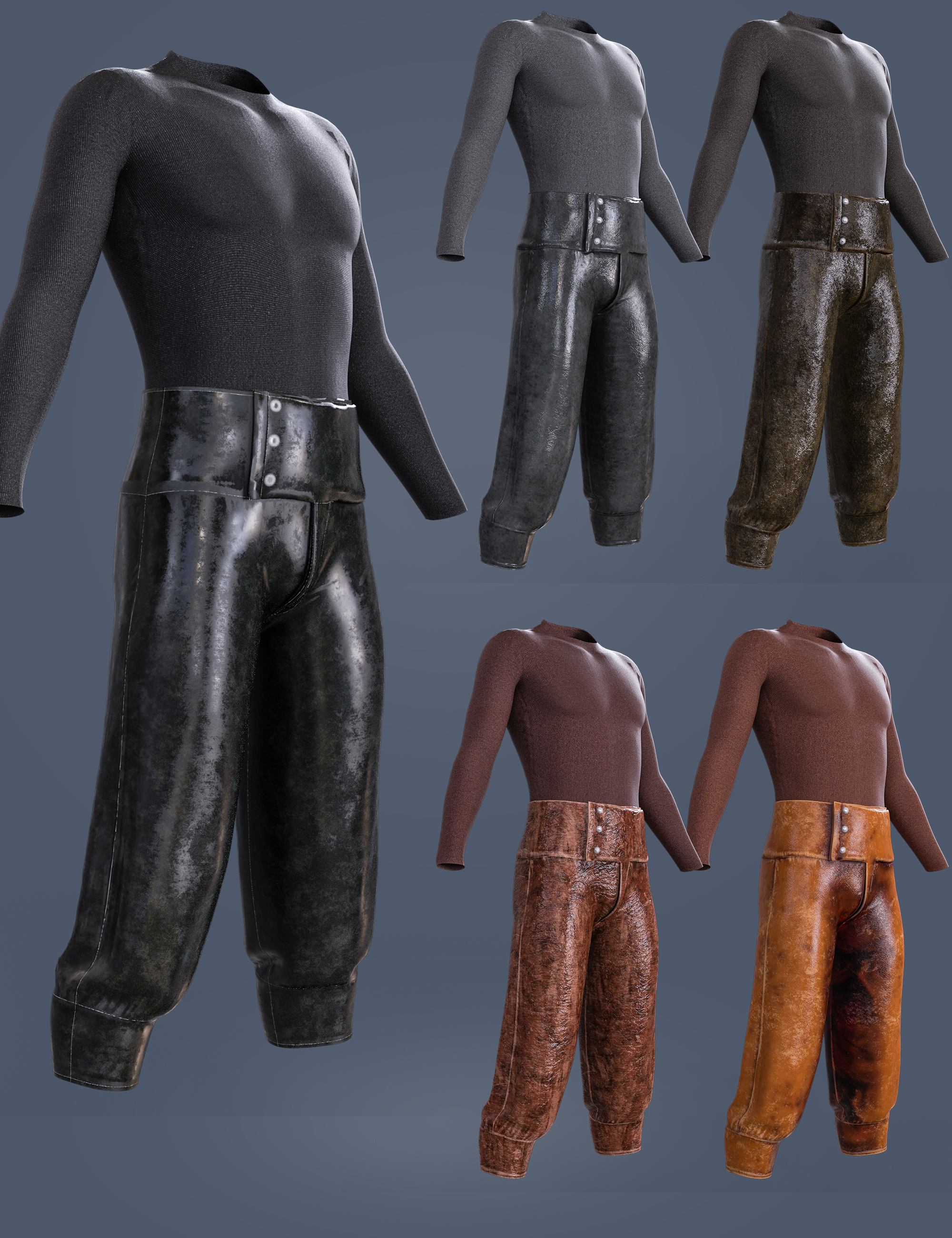 Halloween Plague Doctor dForce Pant and Tight for Genesis 8 and 8.1 Males by: Beautyworks, 3D Models by Daz 3D