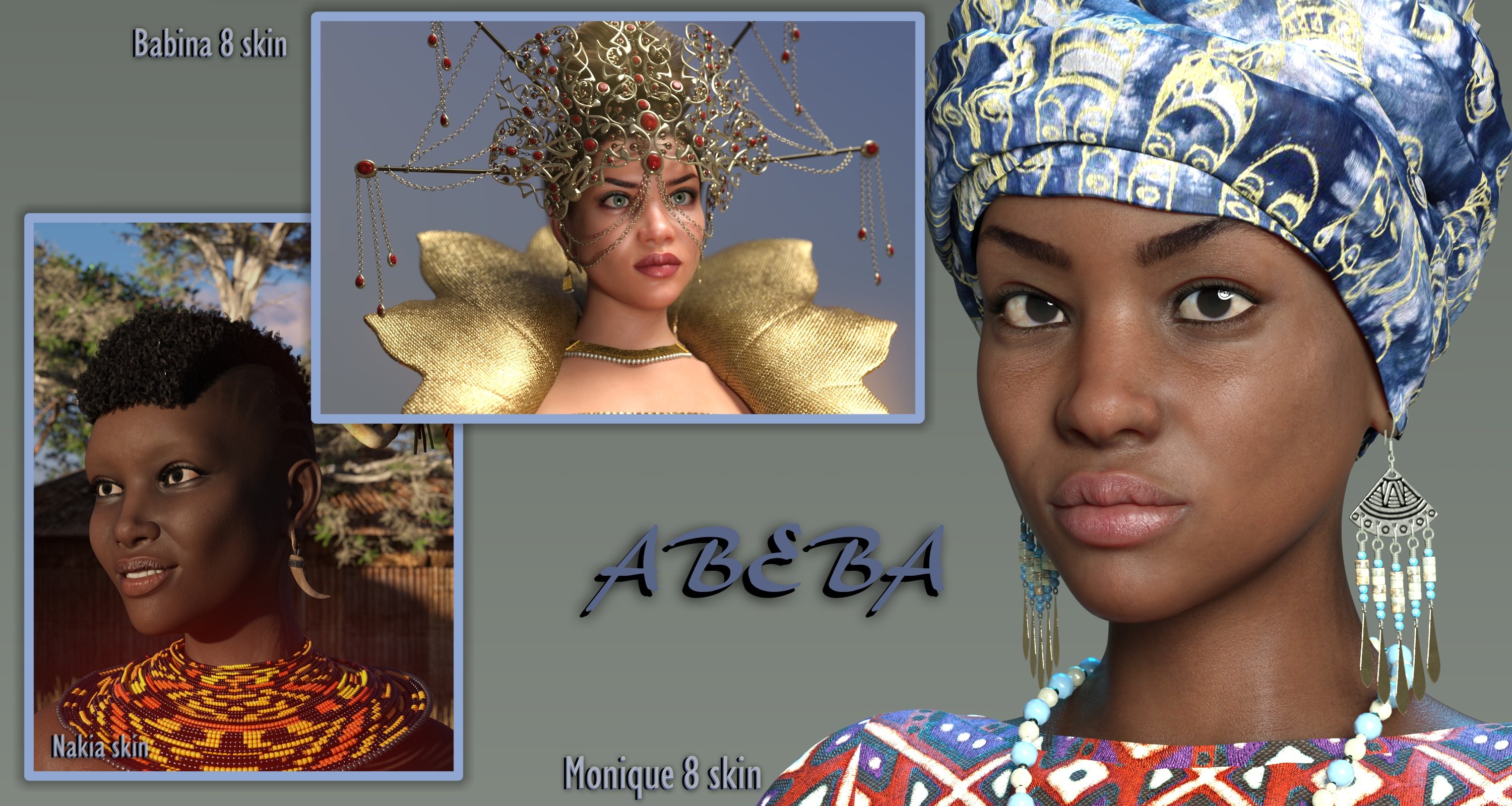 GHD Around The World - 10 plus 6 Faces for Genesis 8 and 8.1 Female by: 3D-GHDesign, 3D Models by Daz 3D
