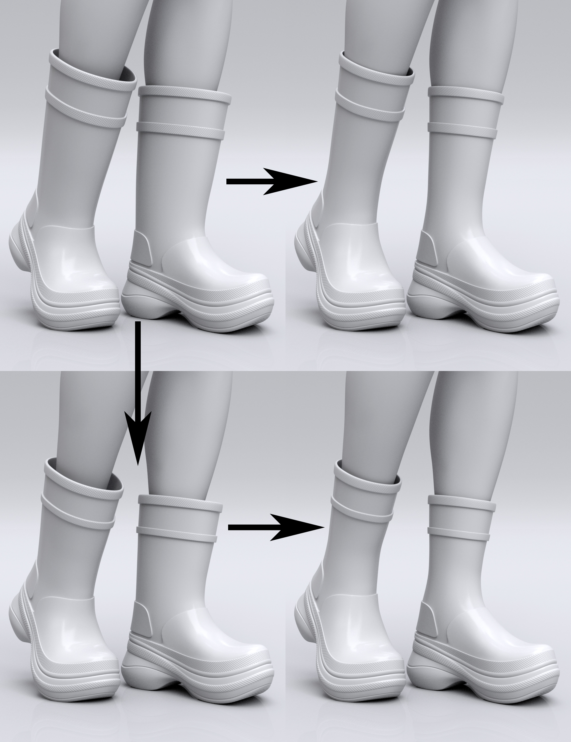 HL Rubber Boots for Genesis 8 and 8.1 Female Daz 3D