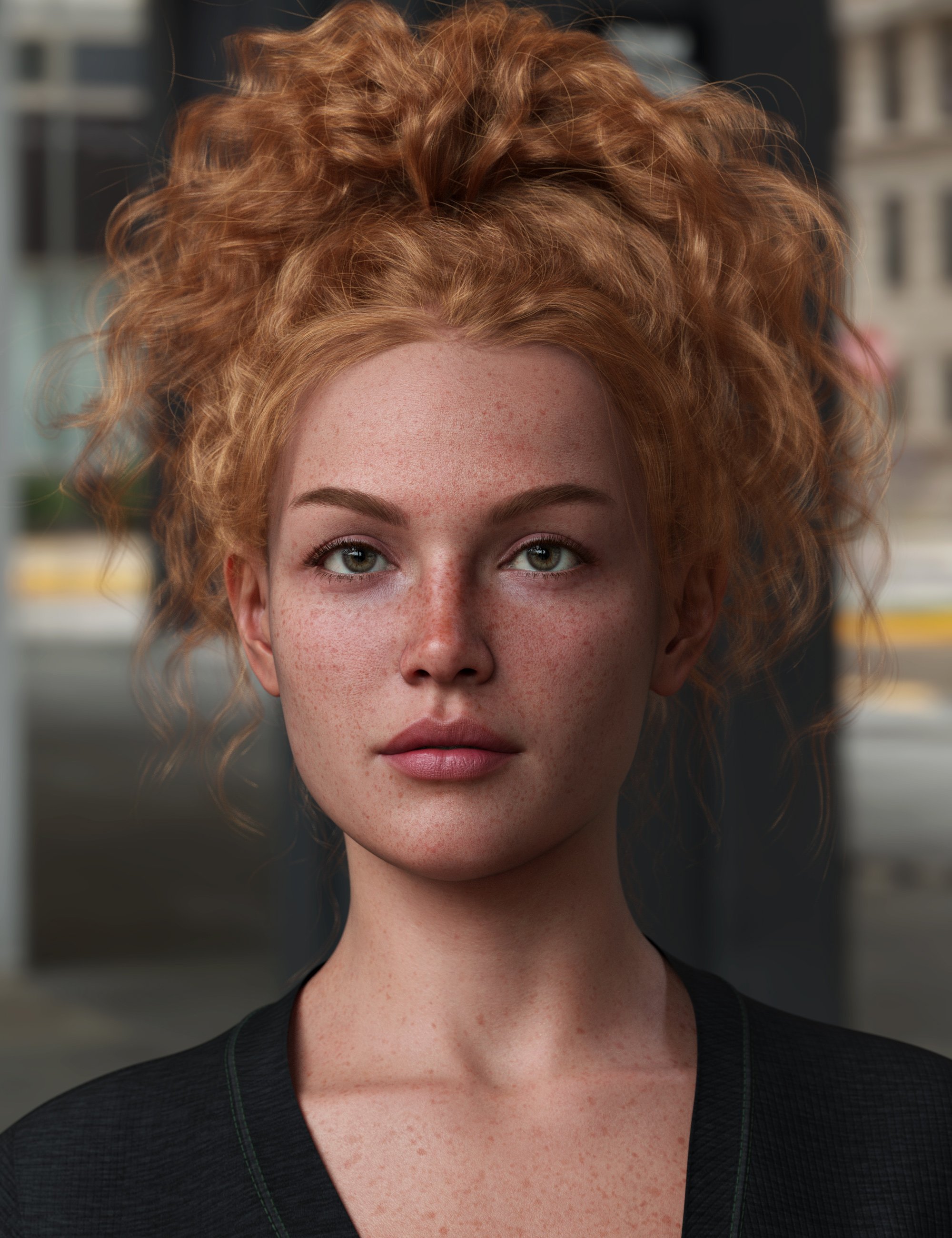 Curly Top Updo Hair for Genesis 9 by: outoftouch, 3D Models by Daz 3D