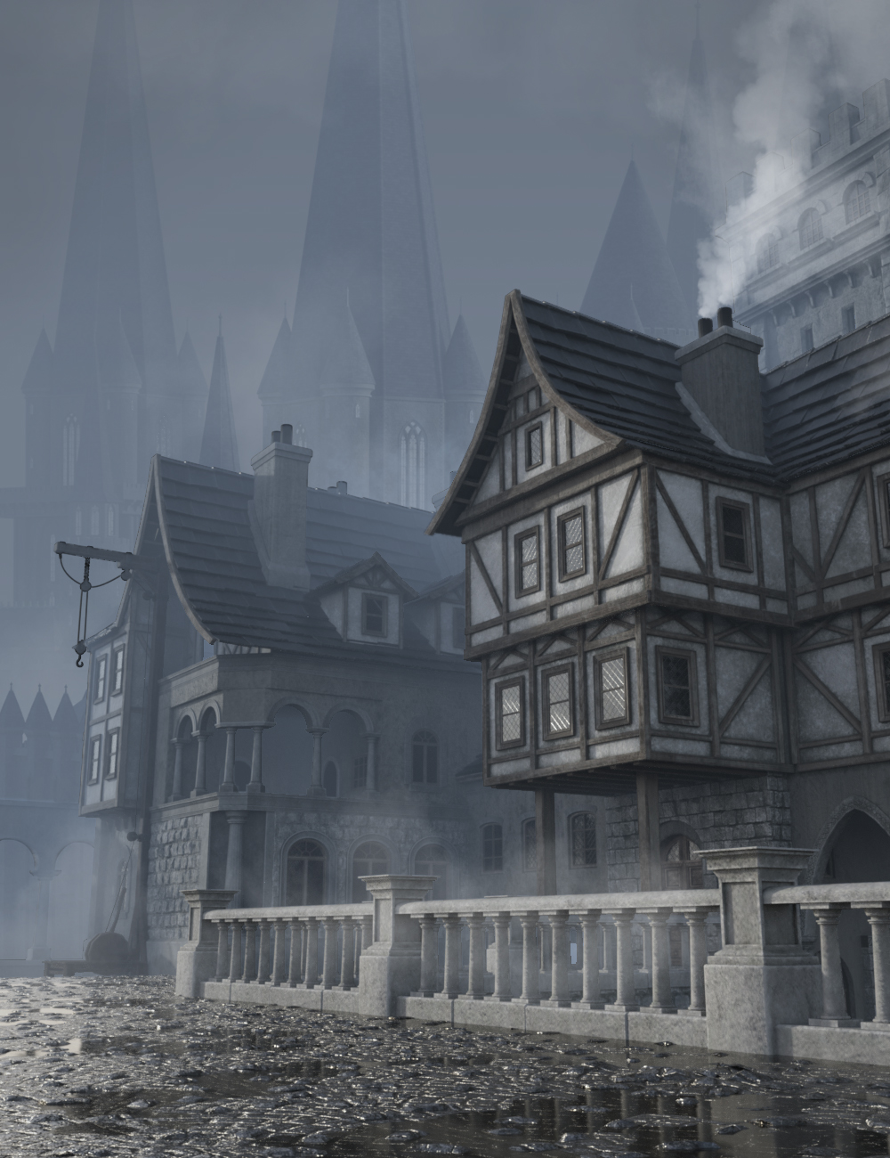 Medieval City Block by: BradCarsten, 3D Models by Daz 3D