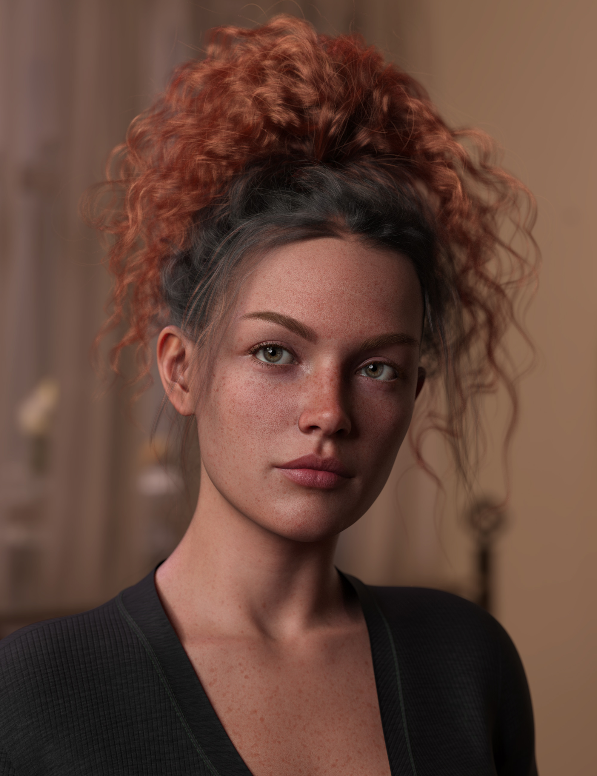 Curly Top Updo Hair Texture Expansion | Daz 3D