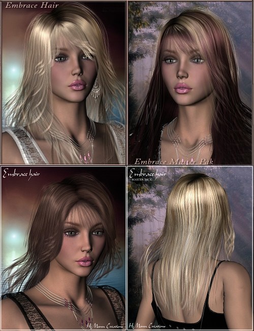 Embrace Hair MEGA Pak by: Magix 101, 3D Models by Daz 3D