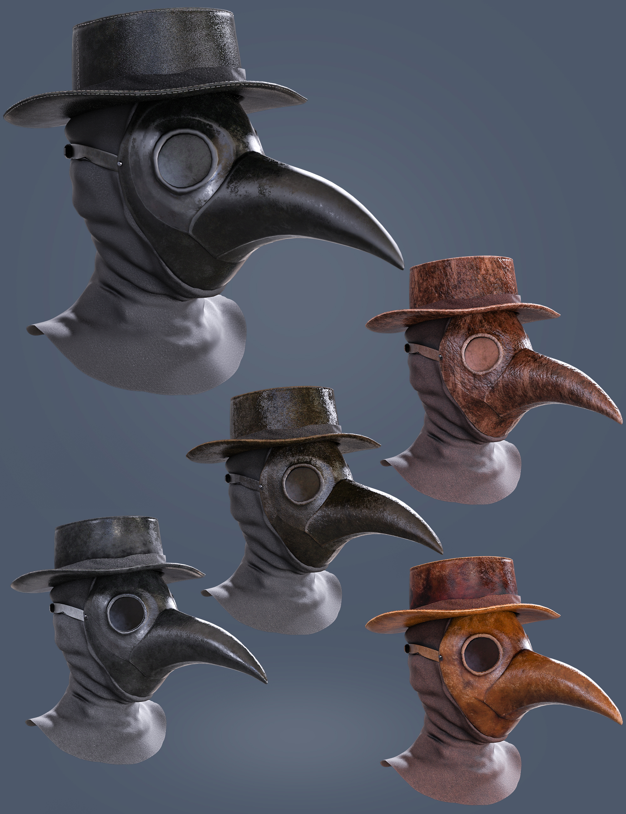 Plague Doctor Mask and Hat for Genesis 8 and 8.1 Males | Daz 3D