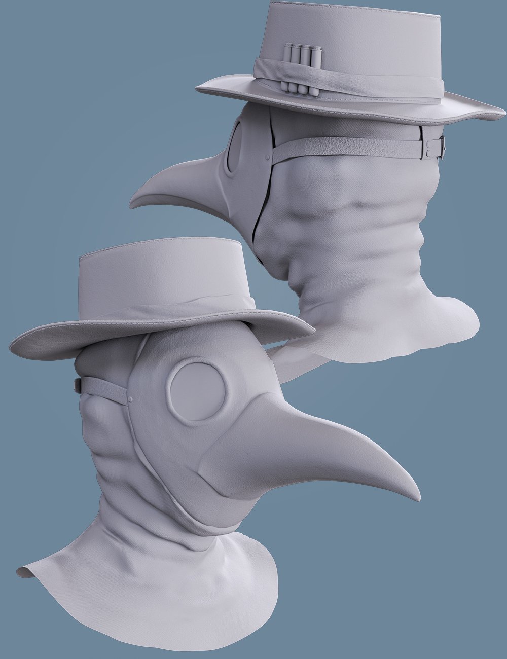 Halloween Plague Doctor Mask And Hat For Genesis 8 And 81 Males Daz 3d