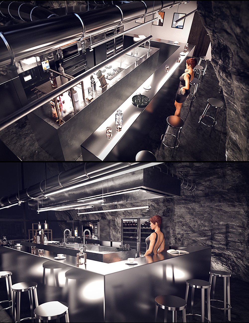 The Cliff House Kitchen by: Polish, 3D Models by Daz 3D