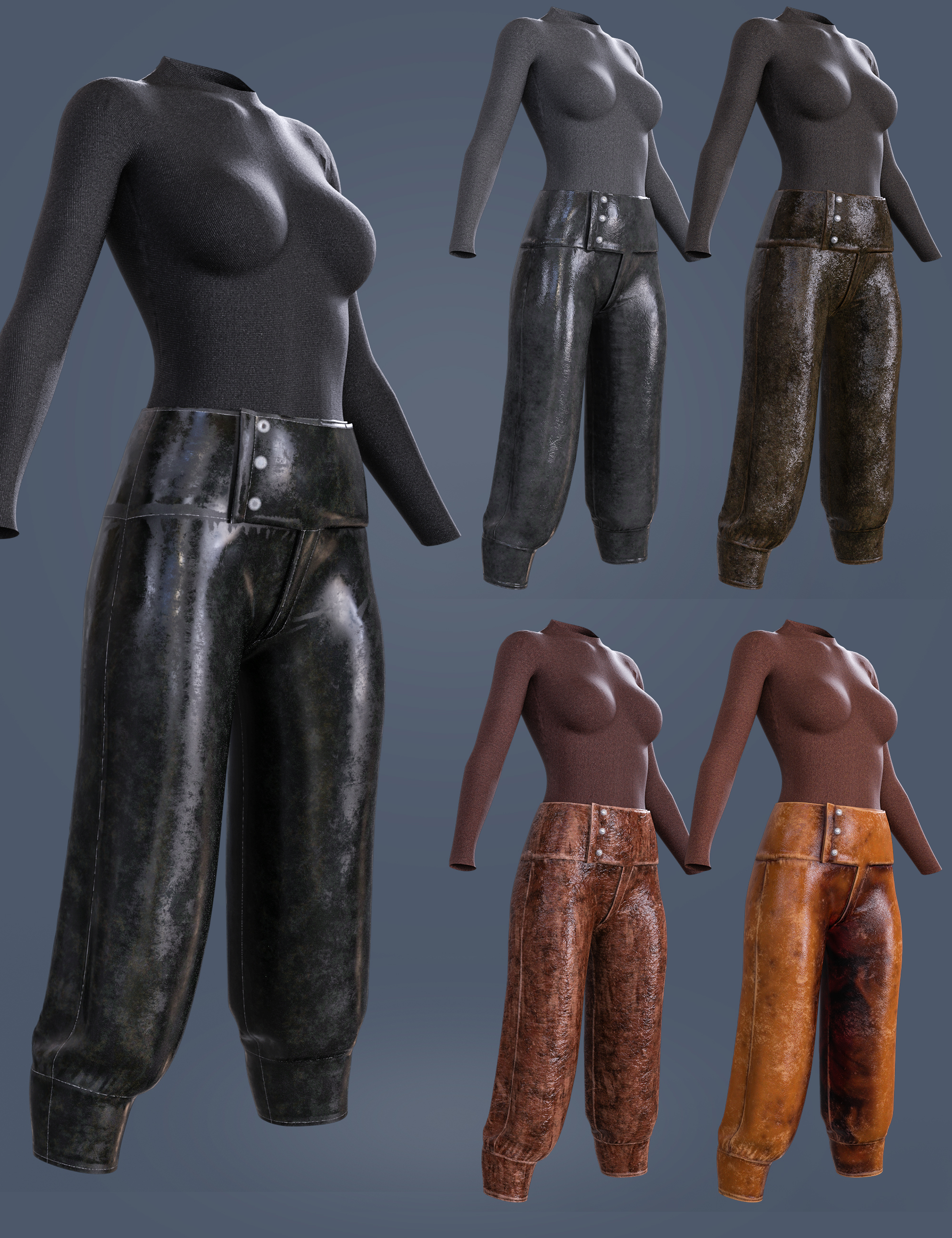 Halloween Plague Doctor dForce Pant and Tight for Genesis 8 and 8.1 Females by: Beautyworks, 3D Models by Daz 3D