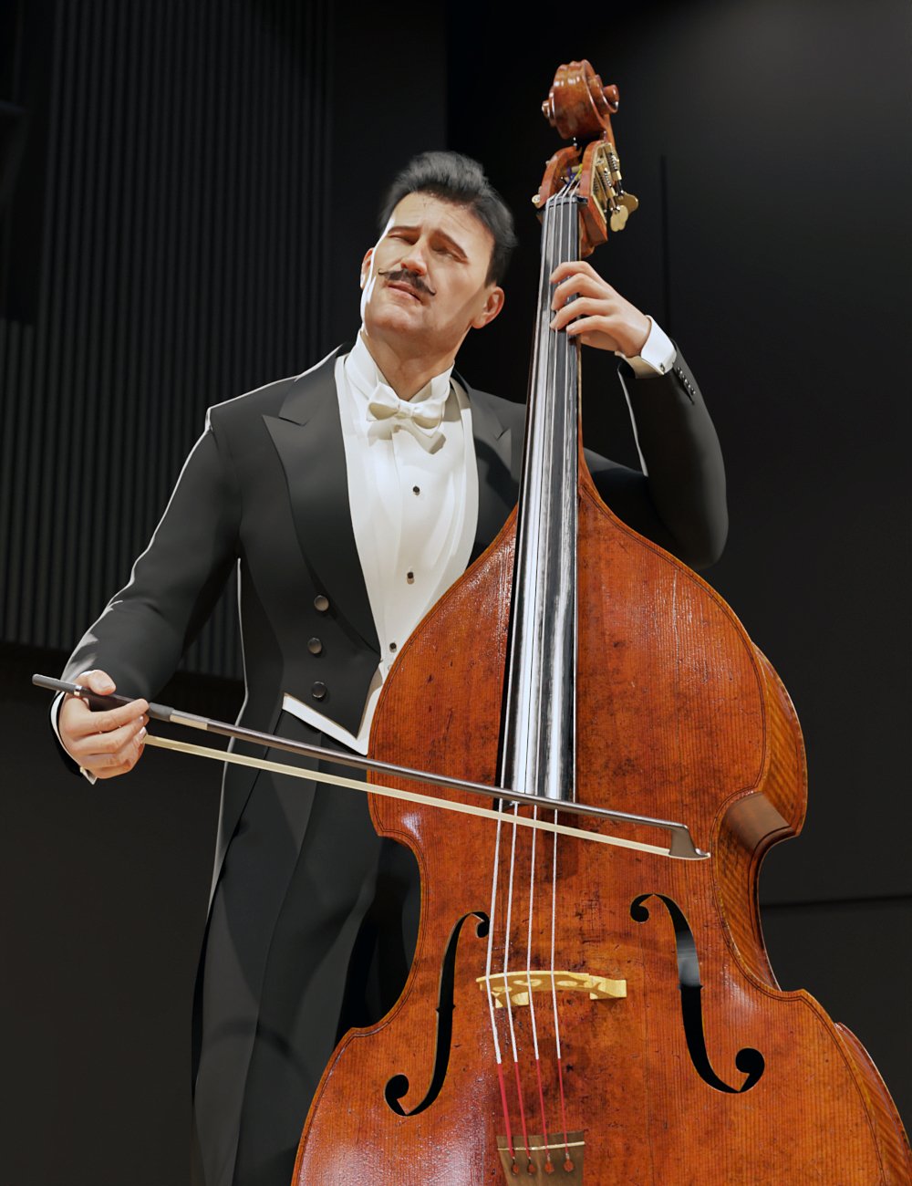 Double Bass and Poses for Genesis 8 and 8.1 by: Protozoon, 3D Models by Daz 3D