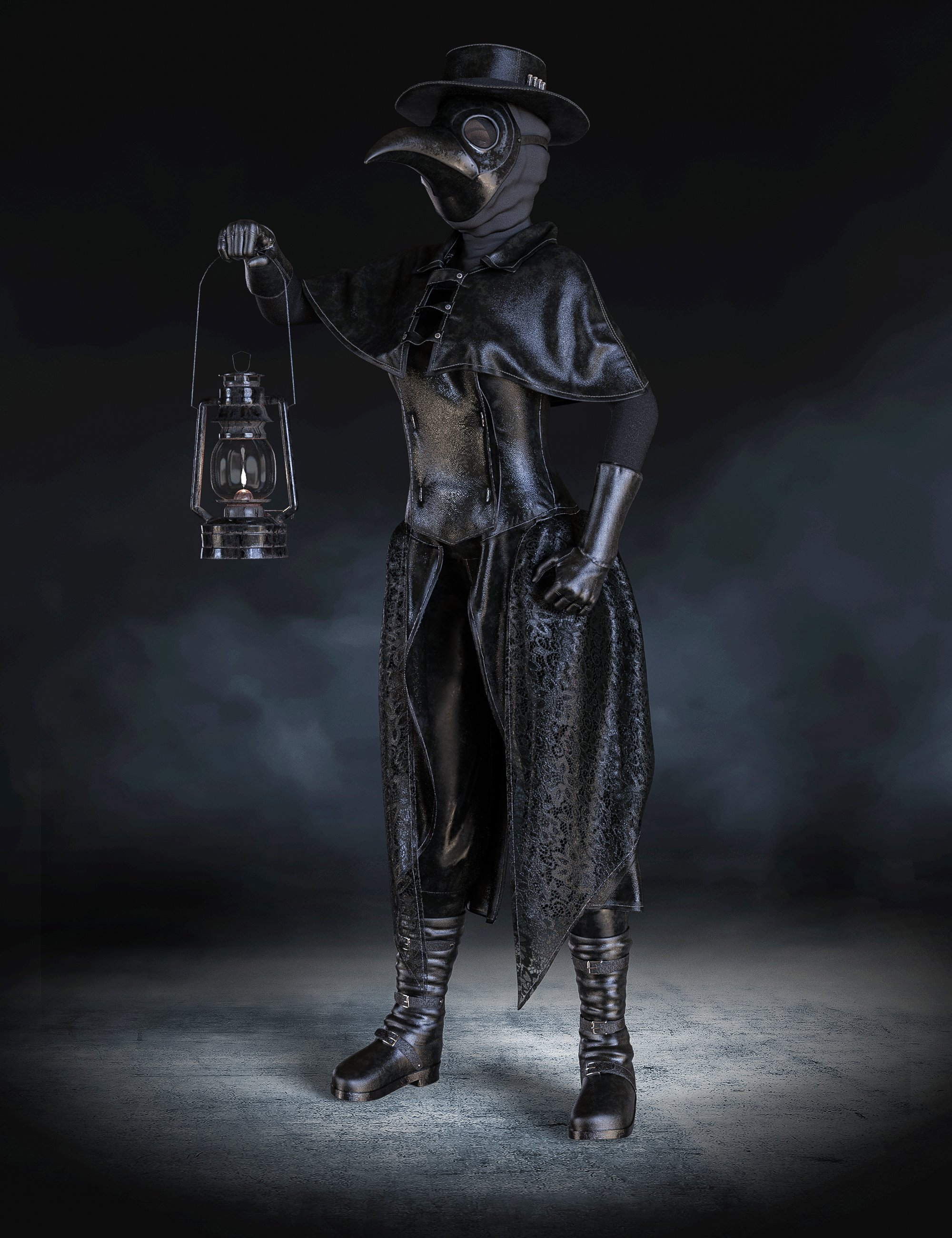 Halloween Plague Doctor Outfit for Genesis 8 and 8.1 Females