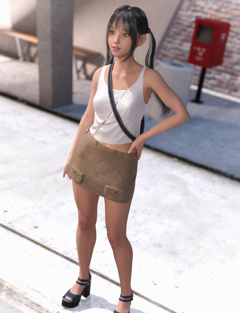 dForce Summer After Work Outfit for Genesis 8 and 8.1 Females by: tentman, 3D Models by Daz 3D