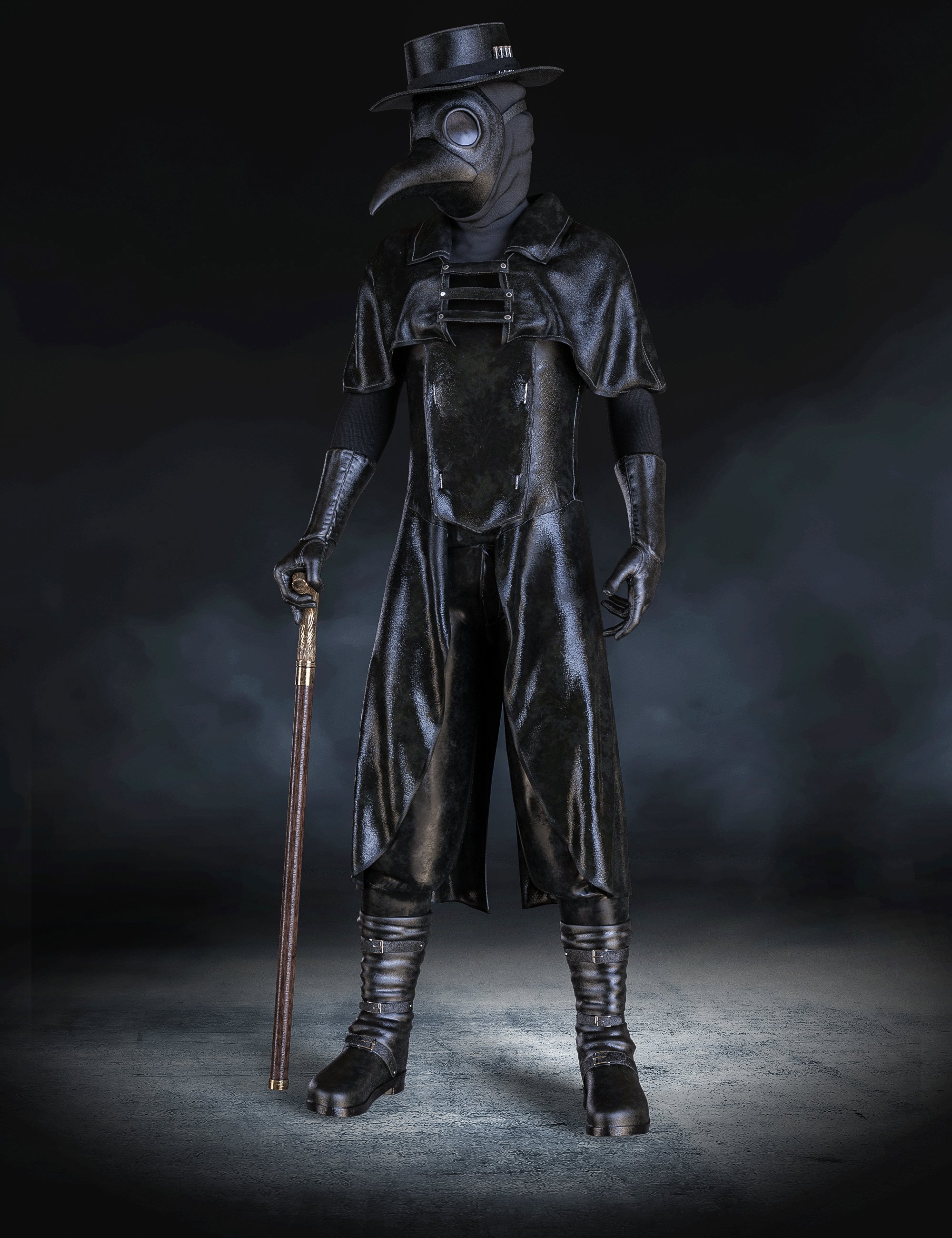Halloween Plague Doctor Outfit for Genesis 8 and 8.1 Males by: Beautyworks, 3D Models by Daz 3D