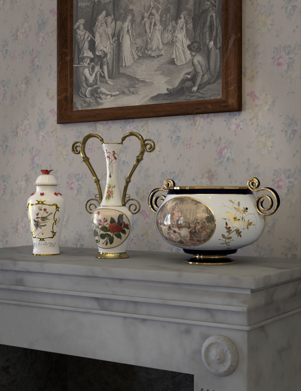 Victorian Vases by: Fantasyart3D, 3D Models by Daz 3D
