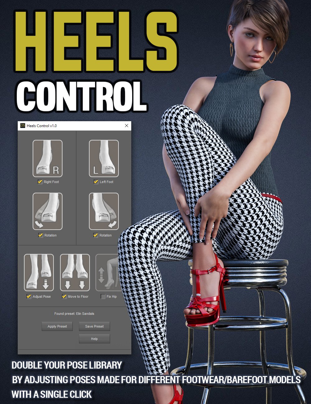 HeelsControl by: CoconutJuice, 3D Models by Daz 3D