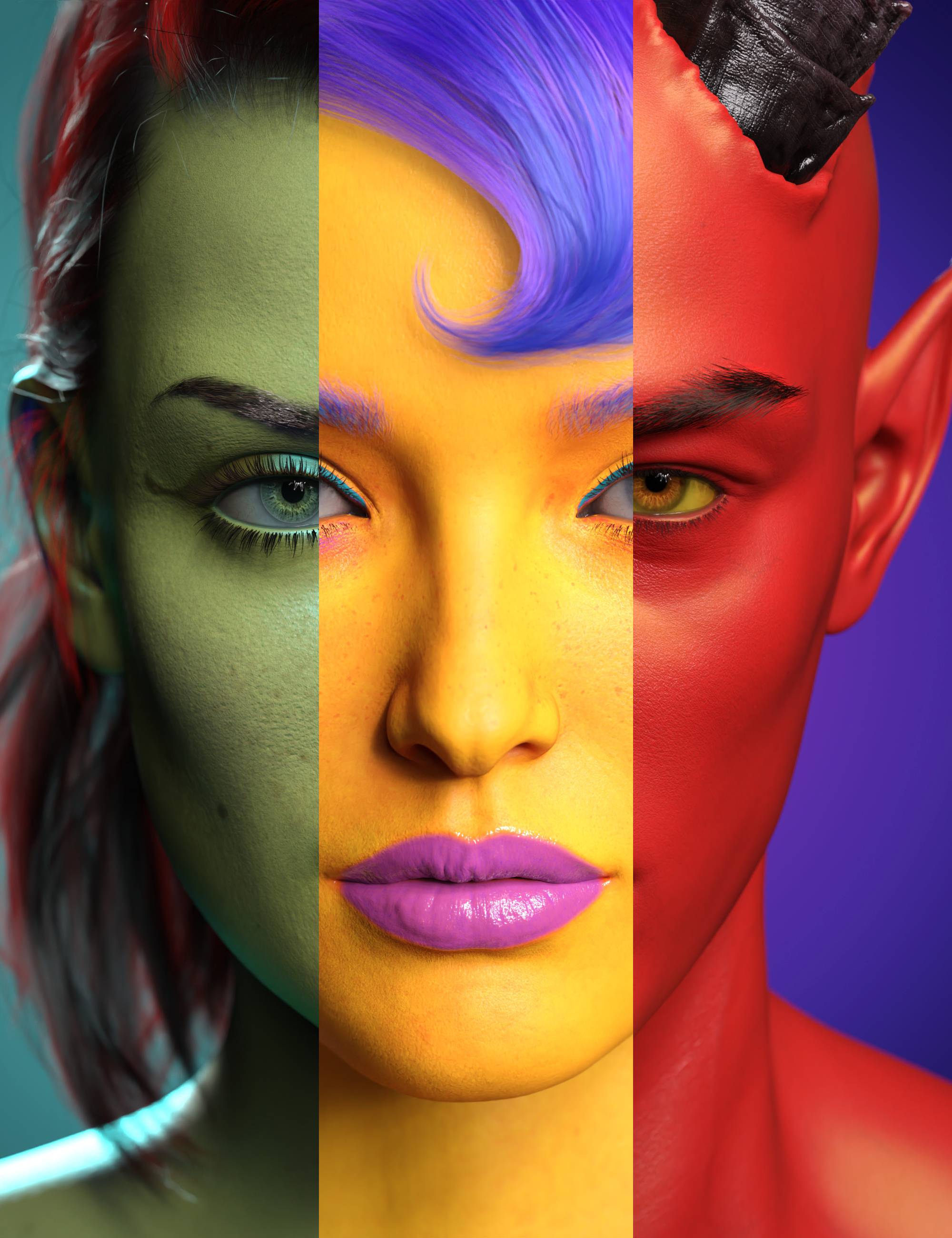 Fantasy Skins for Genesis 8.1 Bundle by: V3DigitimesCake One, 3D Models by Daz 3D
